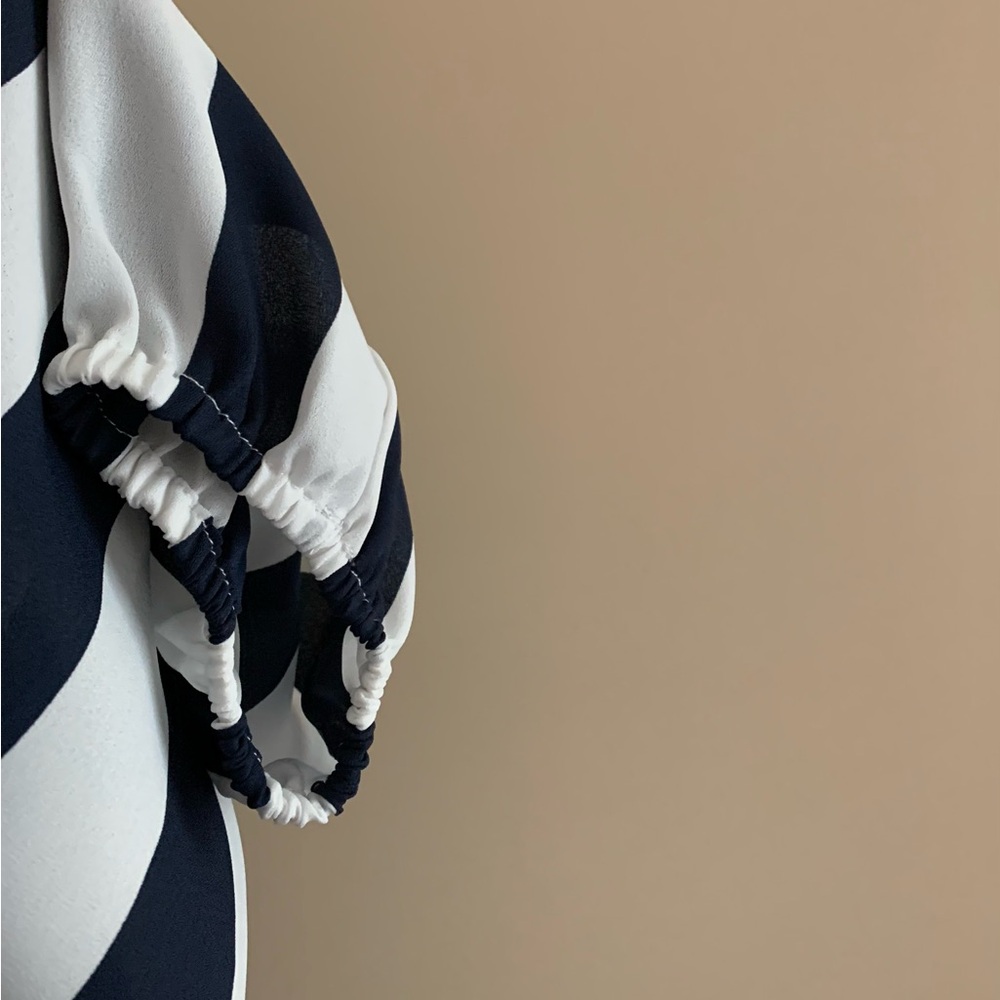 Wrap Navy and White Maxi Dress - Picture 11 of 13